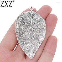 Pendant Necklaces ZXZ 5pcs Tibetan Silver Large Leaf Charms Pendants For Necklace Jewellery Making Findings 73x40mm