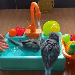 Baths Bird Shower Bath Parrot Automatic Bath Basin Faucet Standing Wash Shower Box Bird Bathtub Toys Pet Bird Cleaning Accessories