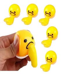 Puking Ball Toy Vomiting Egg Yolk Stress Balls Sucking Lazy Slime Anxiety Relief Stress Yellow With Retail box3006023