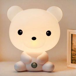 Cartoon Night Light Cute Panda Bear Table Desk Lamps Children Baby Sleep Lamp for Bedroom Bedside Indoor Decoration Moon Lamp 240227