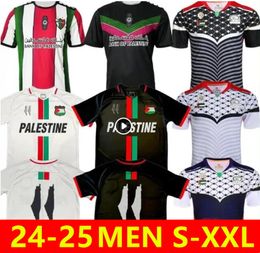 Hayatta Kalma Filistin Futbol Formaları Beyaz ve Siyah Futbol Gömlek Filistin Takip Koşu Gömlekleri