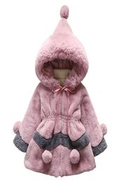 Girls warm coats winter kids fashion thick velvet hoodies for babay girls children fur outerwear clothes toddler 1 2 3 4 5 years6175086