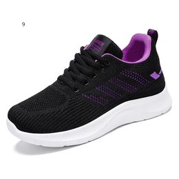 Soft sports running shoes with breathable women balck white womans 0204861