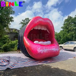 wholesale 4.5x4m (15x13.2ft) with blower Amazing Giant Open Inflatable Mouth Model Red Sexy Lips Balloon Club Pub Party Event Decoration,Music Stage Decor Ideas