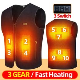 Fleece Heated Vest Men Women USB Electric Self Heating Husband Warming Jacket Thermal Hunting Clothing Motorcycle 240301