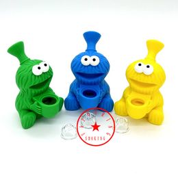 Latest Frog Shape Colourful Silicone Smoking Bong Pipes Kit Portable Innovative Travel Glass Nineholes Screen Bowl Bubbler Philtre Tobacco Waterpipe Holder DHL