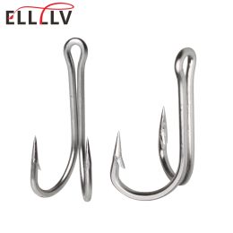 Fishhooks ELLLLV #28#20 Sea Fishing Double Hook Heavyduty Stainless Steel Twin Hook for Plugs Trolling Lure Tuna Shark Boat Fishing