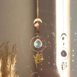 Garden Decorations Crystal Prisms Pendant Colorful Fairy Butterfly Mushroom Dragonfly Moth Light Catching Wind Chime For Wedding Decoration