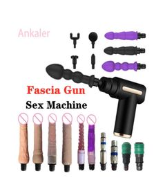 Massage Sex Machine Orgasm Thrusting Vibrator Dildo Sex Toys Fascial Gun Muscle Relax Body Massage Accessories Women Masturbation 3036060