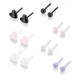 Stud Earrings 1Pair Ceramic Earnails Simple Classic Earbone Nail Small Ear Bone Lip Piercing Body Jewellery Accessory