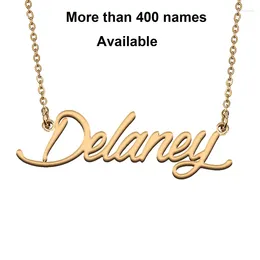 Chains Cursive Initial Letters Name Necklace For Delaney Birthday Party Christmas Year Graduation Wedding Valentine Day Gift