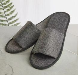 Non-slip Disposable Cotton Linen 2024 Guest Hospitality Home Consumable Hotel Slippers Wholesale 437 5