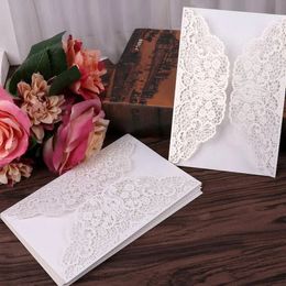2550Pcs Laser Cut Wedding Invitations Card Lace Flower Business Greeting Cards Birthday Bridal Shower Party Decoration 240301
