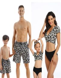 NEW Family Matching Outfit Swimwear Women Swimsuit Dad Mother Daughter Kid Son Girl Bathing Swim Suit Bikini Summer Beach Dress2525729