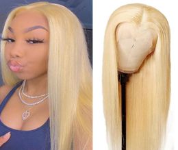 Allove Body Wave 30inch Transparent Lace 13x1 Human Hair Lace Front Wigs Blonde Colour 613 Peruvian Straight60768717983641