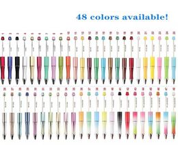 Beadable Ballpoint Pen Add a bead Beaded Ball Pens DIY Handmade Nice Colourful Printed Jewellery Decorative blank Bar Gifts For Kids 4272325