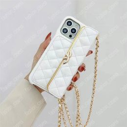 14ProMax Phone Case Cross Body Designer IPhone 14 13 12 11 14plus 12pro Womens Fashion Leather Shell Phone Protective Cover with Card Holder