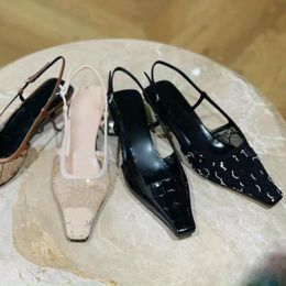 Designers sandals sexy gauze dress shoes rhinestone decoration calico luxury small square head kitten heels women designer shoe cat heels sandal
