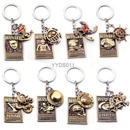 Keychains Keychains Keychains Anime Luffy Hat Zoro Sanji Cosplay Keyring Men Women Pendant Purse 240303