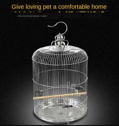 Nests Stainless Steel Bird Cage Large Round Bird Nest Parrot Thrush Kages Bird Kages House Outdoor Hanging Decoration Metal Nest Hoose