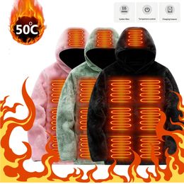 9 Heat Areas Heated Hoodie 3 Gear Temperature Smart Heated Coat Electric Heated Jackets Washable USB Charging for Outdoor Sports 240301
