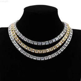 New Design Jewellery Asscher Cut Iced Out Moissanite Tennis Link Chain Custom Sterling Silver 925 Tennis Chain Necklace