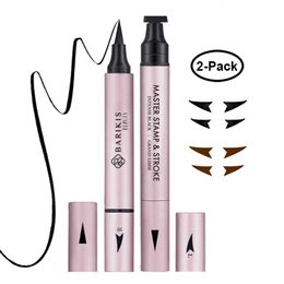 2in1 Wing Eyeliner Stamp Liquid Pencil Triangle Seal Eye Liner Cat Style Makeup 2 Pens 240220