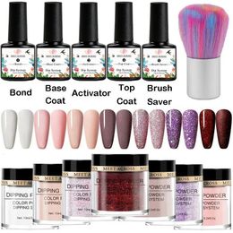 10g Dipping Nail Powder Set Nude Pink Dipping Glitter Powder Dust System Kits For Manicure Nail Art Decoration No Need Lamp Cure 240301