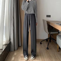 Women's Pants Loose Wide-Leg Women Spring Twill Leisure Slim Cotton Autumn Drop Draped Korean Fashion Trousers