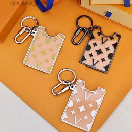 Keychains Designer Card Keychain Card Brown Flower Mini Bag Trinkets Gift Accessories 240303