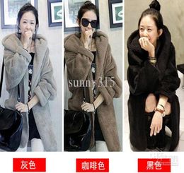 New Hooded Cloak Plush Cape Coats Plus Size Casual Cardigan Blouse Poncho Hoodies Warm Outerwear Winter Autumn Overcoat3996805