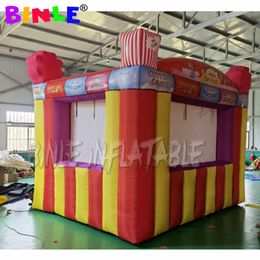 wholesale Oxford 5x3x3mH (16.5x10x10ft) inflatable carnival treat shop with foldable curtain concession stand fast food cabin booth ticket stall