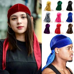 Berets Amazon Velvet Long Tail Pirate European Hip Hop Extra Large Size Bandana Head-Wrapping Hat Durag