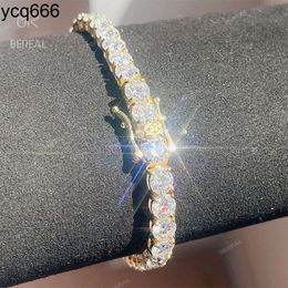 10K 14K 18K Solid Gold Tennis Chain Bracelet Fast Delivery 3mm 4mm 5mm Vvs Moissanite Diamond Tennis Chain Necklace Jewellery