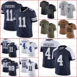 4 Dak Prescott Football Jersey Ceedene Lamb Micah Parsons Trevon Diggs Tony Pollard DeMarcus Lawrence Emmitt Smith Daron Bland Deuce Vaughn Brandin Köche