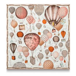 Monogram pattern Trunk motifs hot-air balloons scarf top Designer Print Silk Scarf Women men Fashion Long Scarves Paris Shoulder light pink scarf Silk fashion scarf