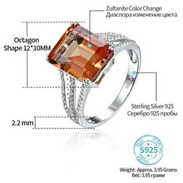 Zultanite 925 Sterling Silver Ring Women Fine Jewellery 63 s Created Diaspore Classic Style for Wedding Engagement 240220