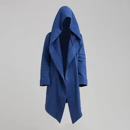 Men's Trench Coats Fashionable Coat Extra Long Oversize Men Big Hat Solid Color For Autumn