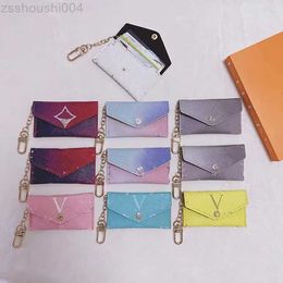 Designer Pu Keychain Bag Accessories Coin purse Card Pendant Car Chain Woman Man pendant holder flower keychain67SP