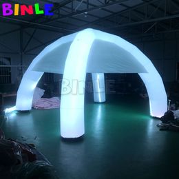 wholesale Giant 10m inflatable spider tent with RGB Colourful led lights 4 legs arched Canopy Gazebo Marquee dome for Market/party/cinema wedding decoration