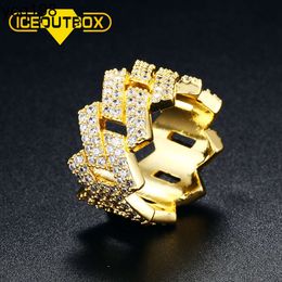 Wholesale Hot Sale Mens Hiphop Ring 18k Gold Plated Iced Out Diamond Cuban Ring