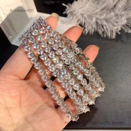 designer jewelry braceletExquisite Love Full Diamond Tennis Sier Women's Bracelet Wedding Jewelry Romantic Gift For Valentine's Day Jewelry