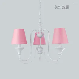 Chandeliers Fashion Iron Lighting 3 Light Head Pink Chandelier 1888-3h