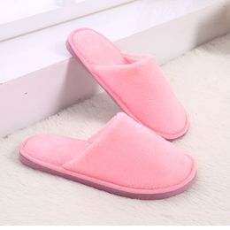 2024 New men and women indoor home autumn winter wood floor plush warm cotton slippers