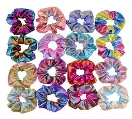 Women Fashion Metallic Laser Hair Tie Elastic Scrunchies Ponytail Holder Girls Hairband Hairs Rope Rings 50pcs3373903