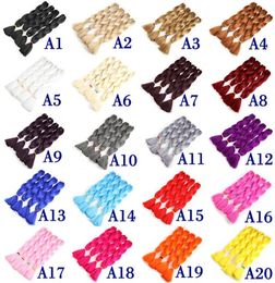 Color Synthetic Jumbo Braiding Hair Kanekalon Xpression Braiding Hair Extensions High Temperature Fiber Crochet Hair 24 Inch4644308