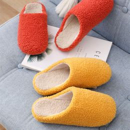 Winter cotton slippers for men, non-slip, household, silent, plus velvet, couple's shit-feeling cotton slippers