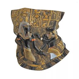 Bandanas Ancient Egypt God Horus And Anubis Neck Gaiter Women Men UV Face Shield Winter Egyptian Pharaoh Bandana Scarf For Ski