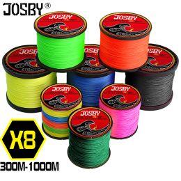 Lines JOSBY Pesca Carp Fly Fishing line peche PE Braided Multifilamento Wire 8 Strands Accessories 300M 500M 1000M 22120LB Cord New