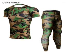2018 Crossfit Sets Compression Shirt Men Army Green Camo 3D T Shirt MMA Rashguard Bodybuilding Leggings Fitness TShirts Joggers19439279
